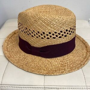 Summer Hat with Eggplant flat bow